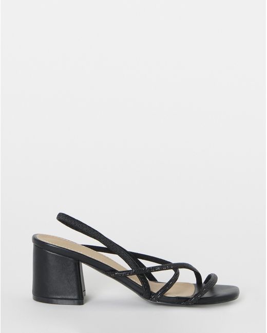 Simply Be Natural Strappy Low Block Heels Extra Wide Fit