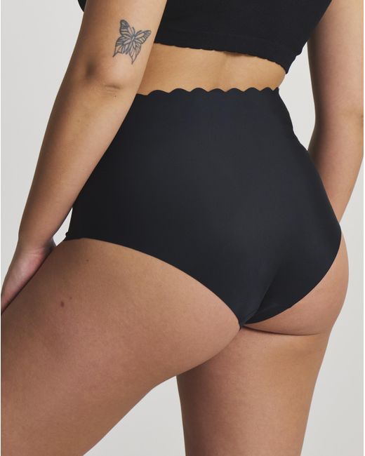 Pretty Secrets Black 3Pack Scallop No Vpl Knickers