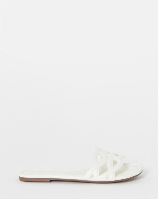 JD Williams Metallic Padded Loop Mule Sandal Wide