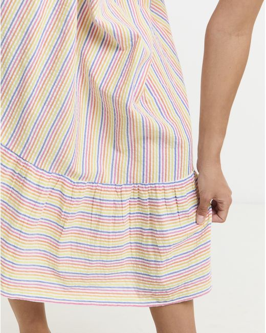 Simply Be Natural Sweetheart Neck Stripe Midi Dress