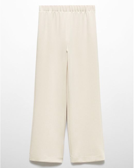 Mango White High Waisted Trousers