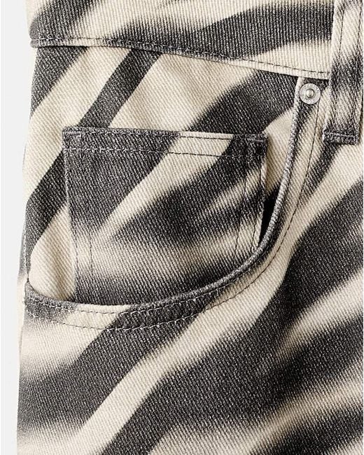 Mango White Printed Jean