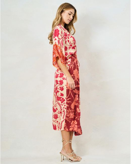 Hope & Ivy Red Salma Kimono Dress