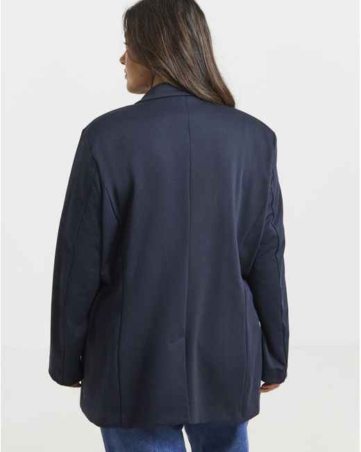 Simply Be Blue Ponte Blazer
