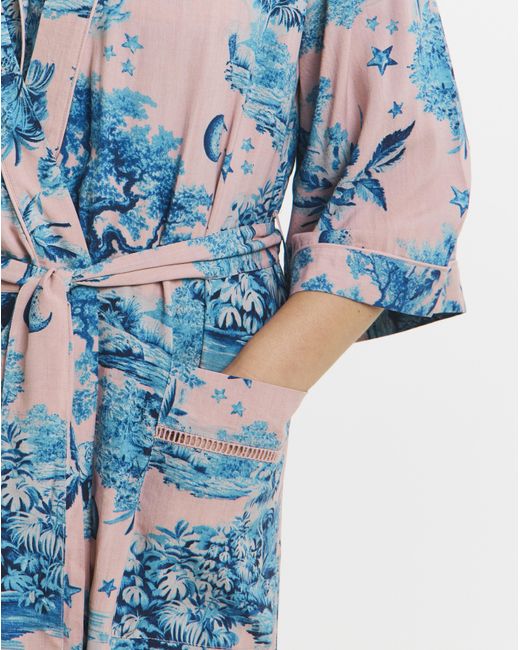 Figleaves Blue Printed Viscose Maxi Gown