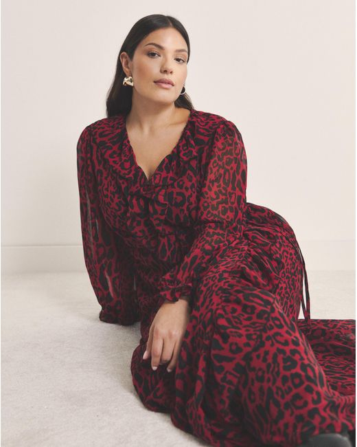 Simply Be Red Georgette Wrap Dress