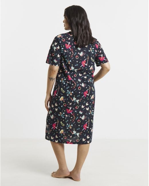 Pretty Secrets Blue Value Dancer Print Nightie
