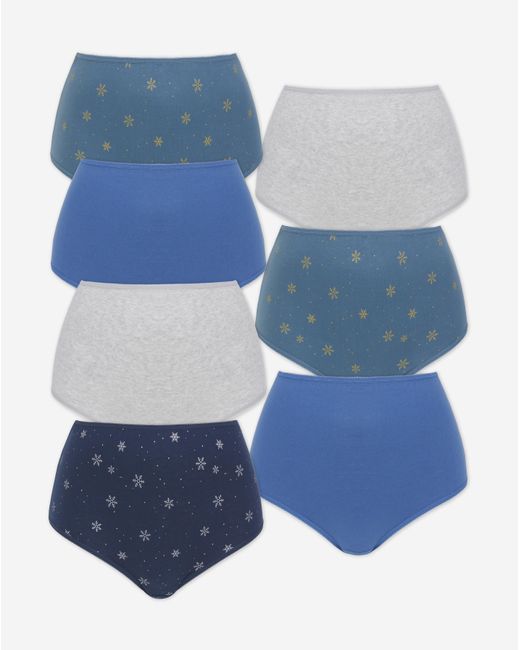 Pretty Secrets Blue 7 Pack Full Fit Knickers