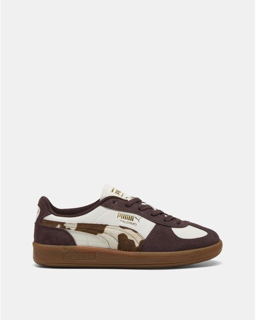 PUMA Brown Palermo Cow Print Trainers
