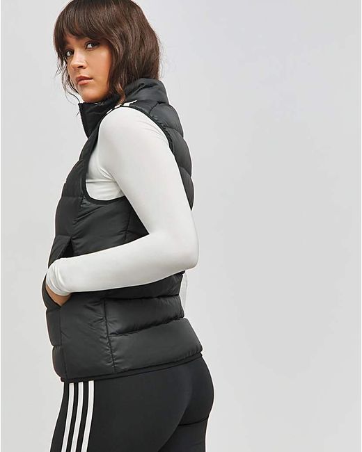Adidas Gray 3 Stripes Down Vest