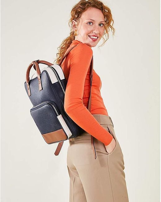 Accessorize Blue Pocket Top Handle Backpack