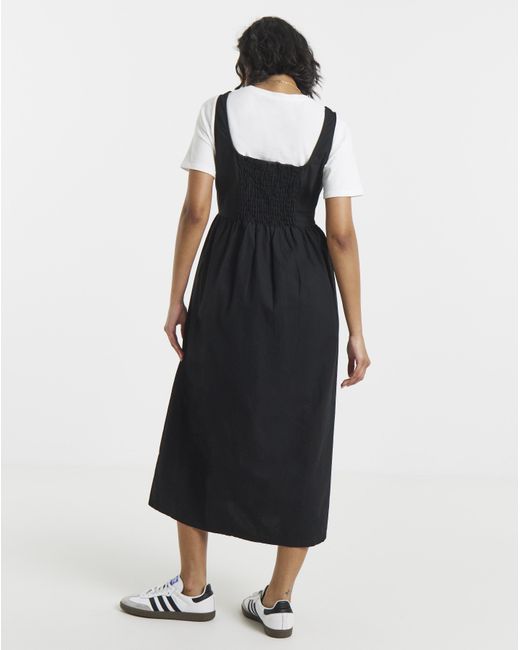 Simply Be Black Seamed Detail Utility Midi Dress