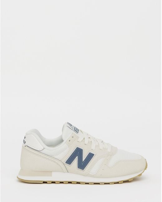 New Balance White 373 Suede Trainers