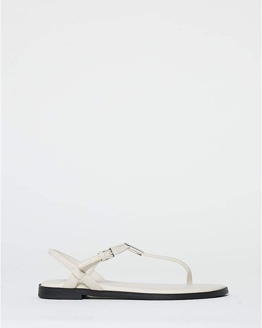 JD Williams Brown T Bar Hardware Sandals Extra Wide