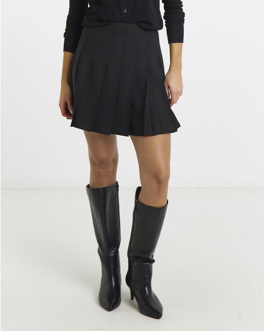 Simply Be Gray Woven Pleated Mini Skirt
