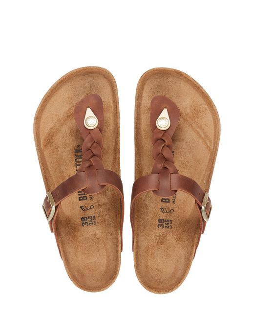 Birkenstock Brown Gizeh Lea Braided Sandals