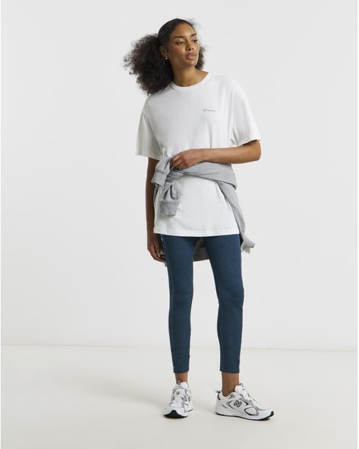 Columbia White Columbia Oversized Back Print T-Shirt