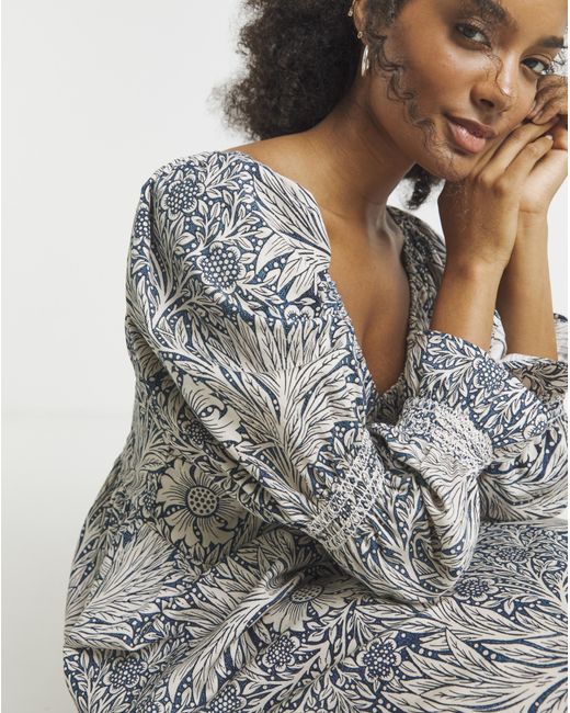 Simply Be Blue Hope & Ivy William Morris Society Dress