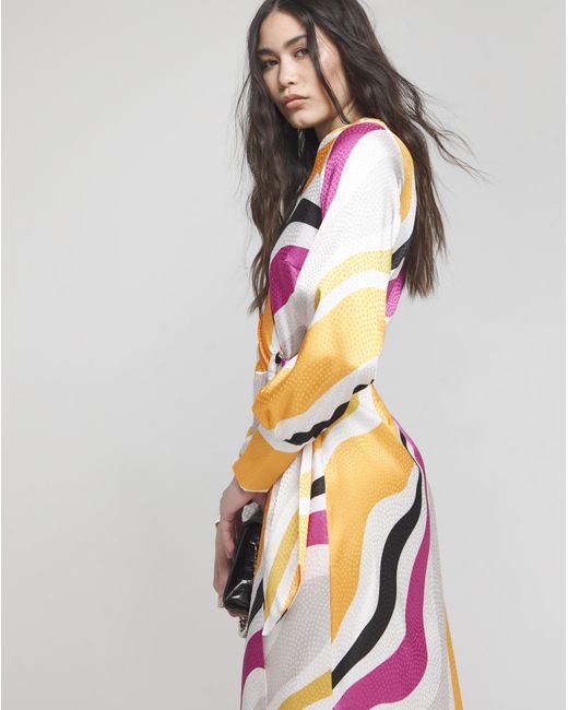 Joanna Hope Pink Buckle Wrap Dress