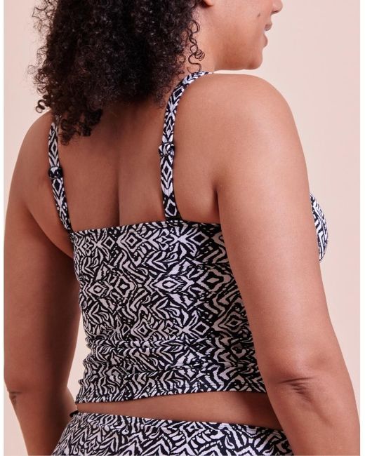 Curvy Kate Gray Swim Wild Horizon Tankini Top