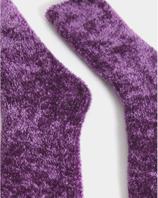 Pretty Secrets Purple Chenille Cosy Socks