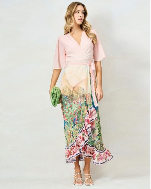 Hope & Ivy White Morocco Maxi Wrap Dress
