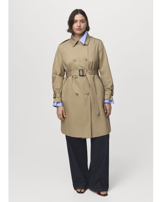 Mango Natural Belted Trenchcoat