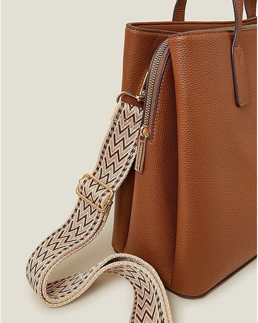 Accessorize Brown Webbing Strap Tote Bag