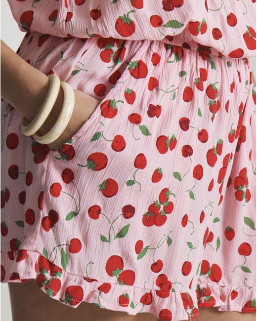 Simply Be Pink 2 Pack Cherry Print Playsuits
