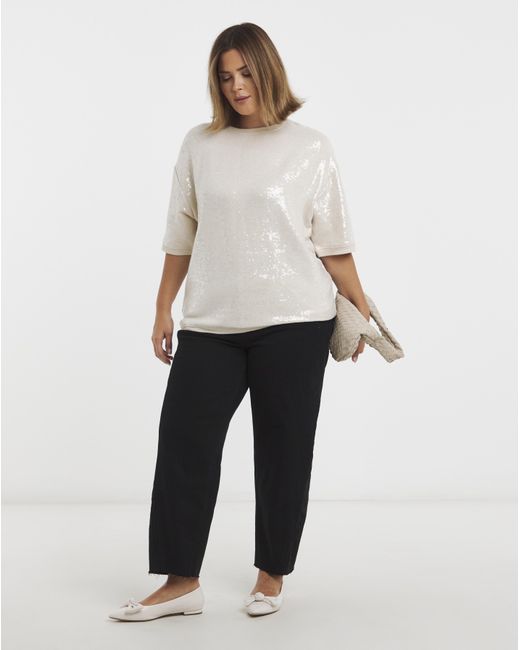 Simply Be Natural Cut & Sew Sequin Top