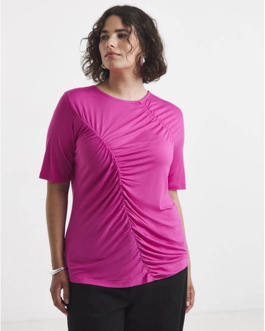Simply Be Pink Seam Detail Top