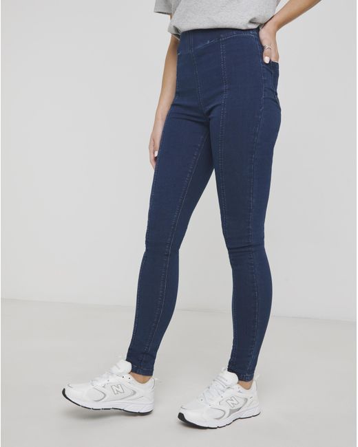 Simply Be Blue Seamed Skinny Jeggings