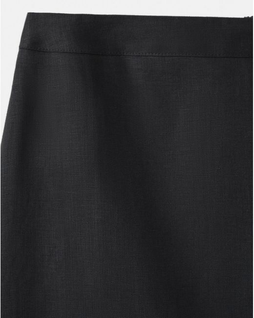 Mango Blue Linen Midi Skirt