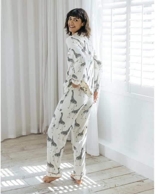 Chelsea Peers White Button Up Pj Set
