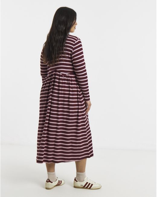 Simply Be Red Burgundy Ribbed Midi Dress