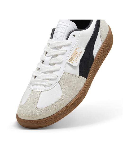 PUMA White Palermo Leather Trainers