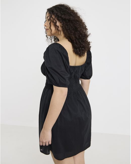 Simply Be Black Tommy Jeans Cotton Mini Dress