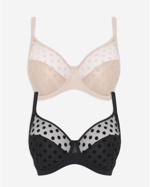 Pretty Secrets Multicolor 2 Pack Hannah Everyday Spot Mesh Bras