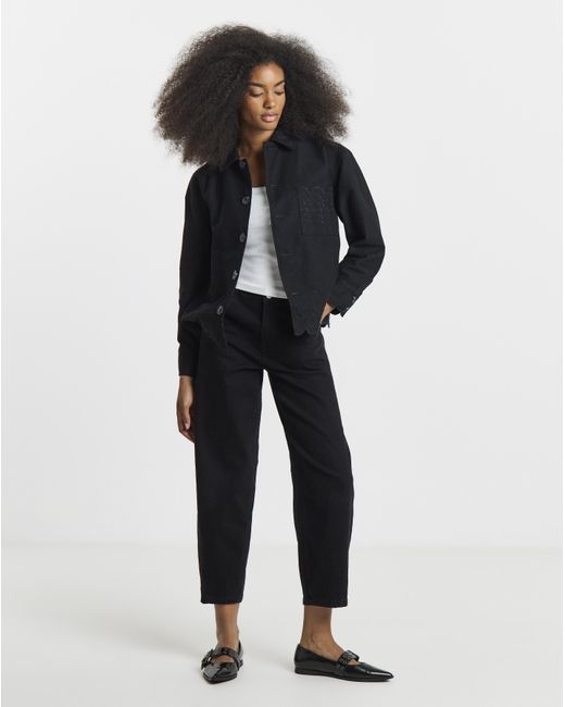 Simply Be Black Sbe Broderie Cropped Jacket