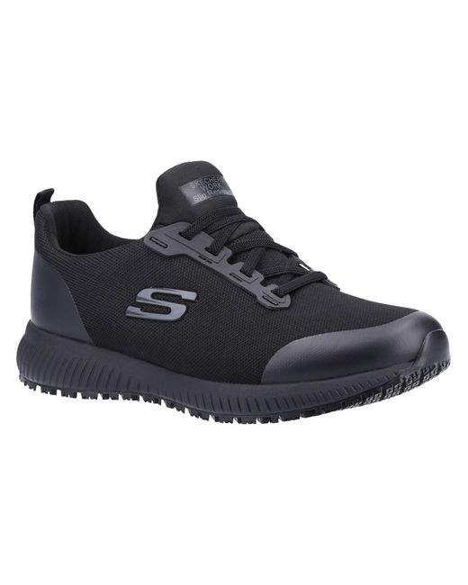 Skechers Workwear Black Skechers Squad Wide Sr Occupational Shoe