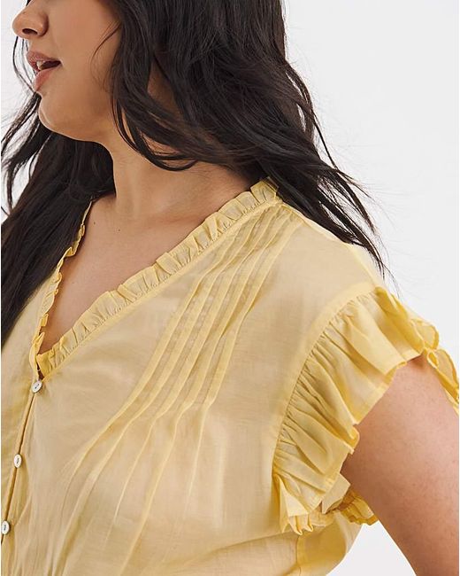 Simply Be Yellow Tiered Blouse