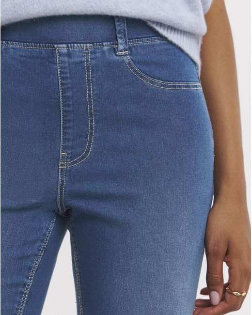Simply Be Blue Flared Pull On Jeggings