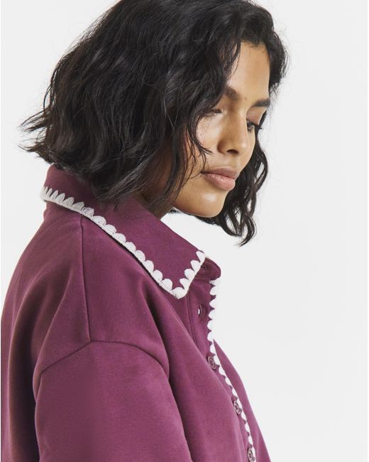 Simply Be Purple Whipstitch Sweatshirt