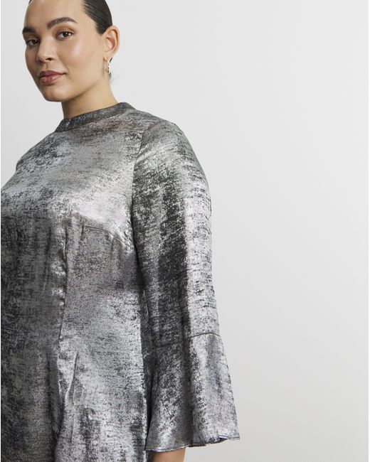 Joanna Hope Gray Foil Dress