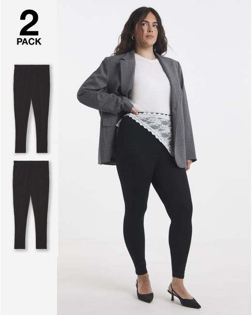 Simply Be White 2 Pack Jersey Full Length Legging