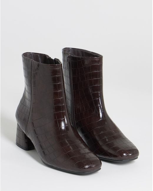 JD Williams Red Block Heel Ankle Boots Eee Fit