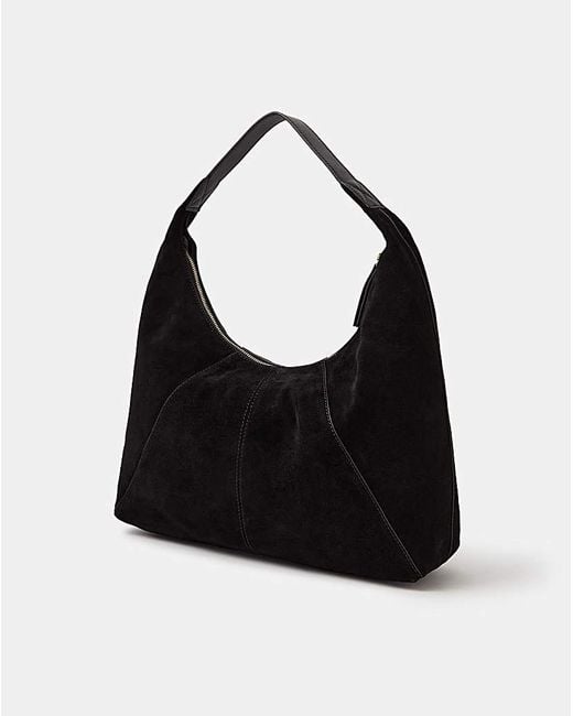 Accessorize Black Suede Shoulder Bag
