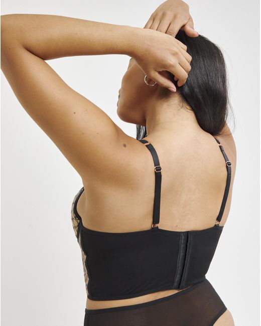 Figleaves Black Curve Power Embroidery Corset