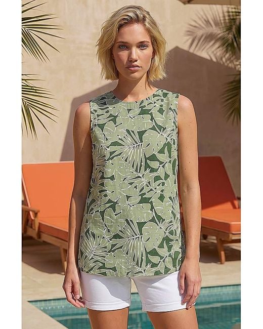 Roman Green Roman Floral Print Vest Top