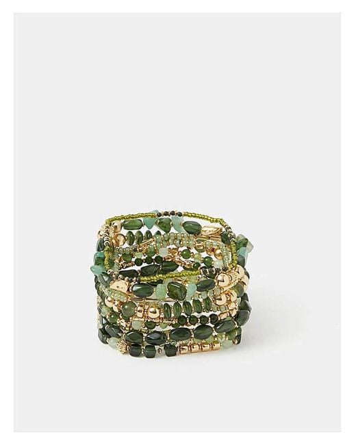 Accessorize Green 11-Pack Stretch Bracelets